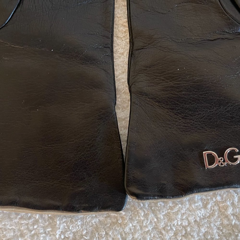 Worn once D&G gloves black leather size 7 - Picture 5 of 15